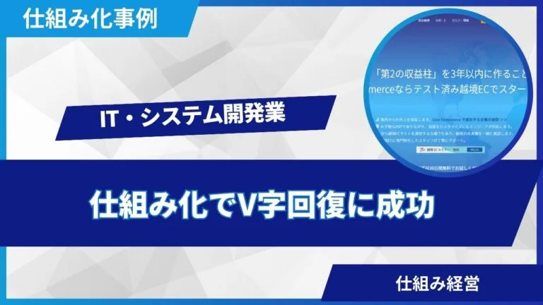 仕組み化でV字回復