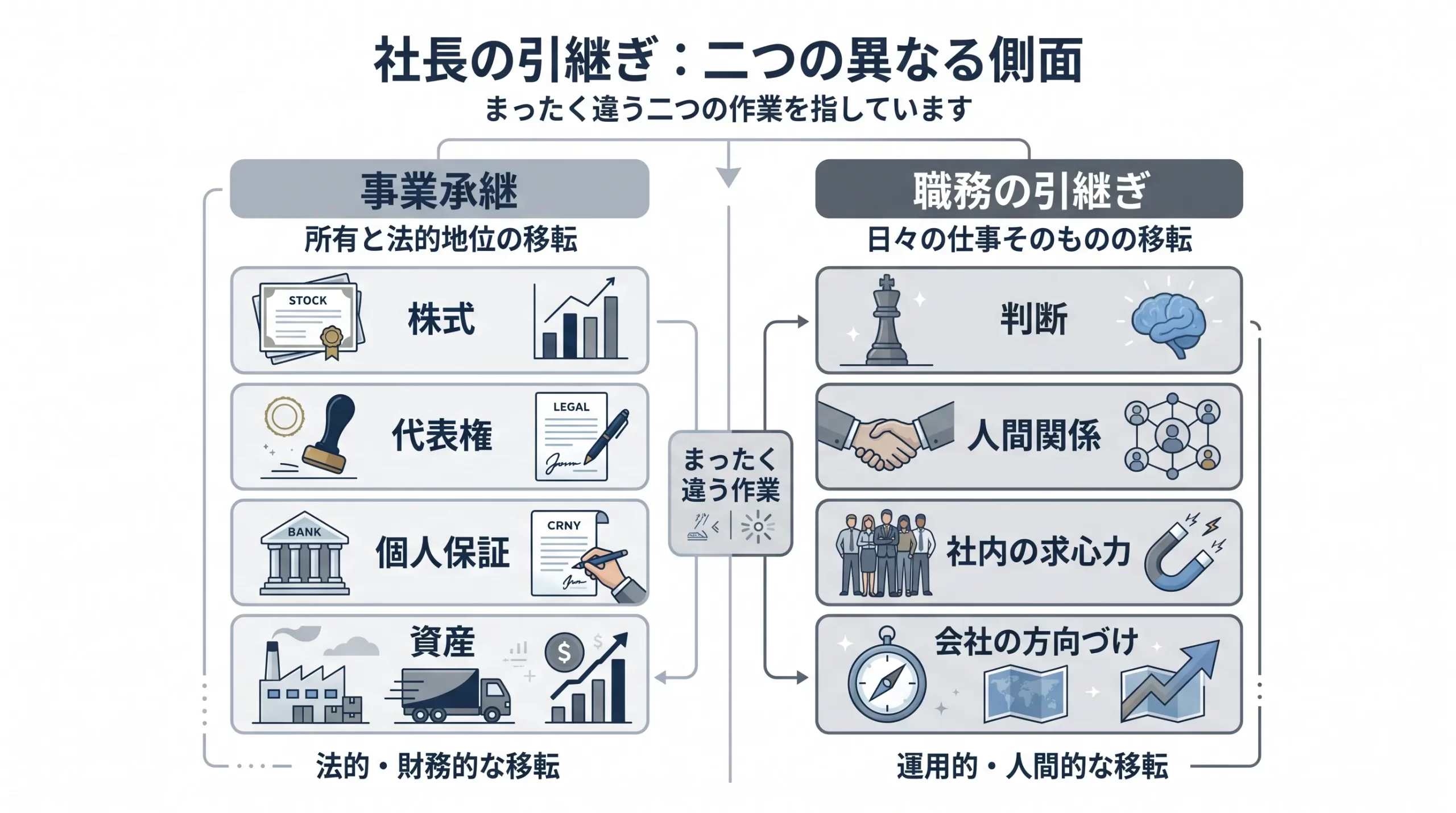 社長の引き継ぎ二は二つある