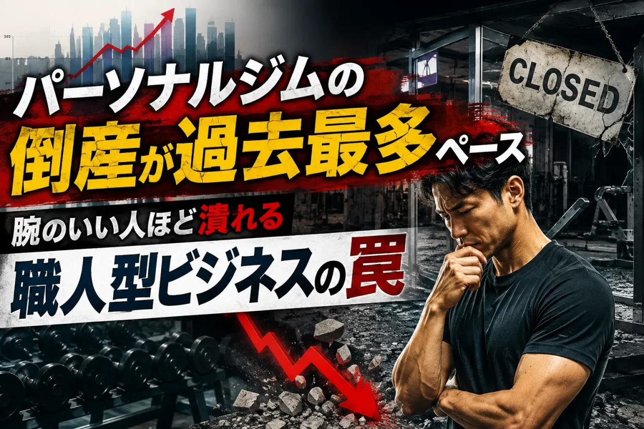 パーソナルトレーニングジム（フィットネス）倒産最多