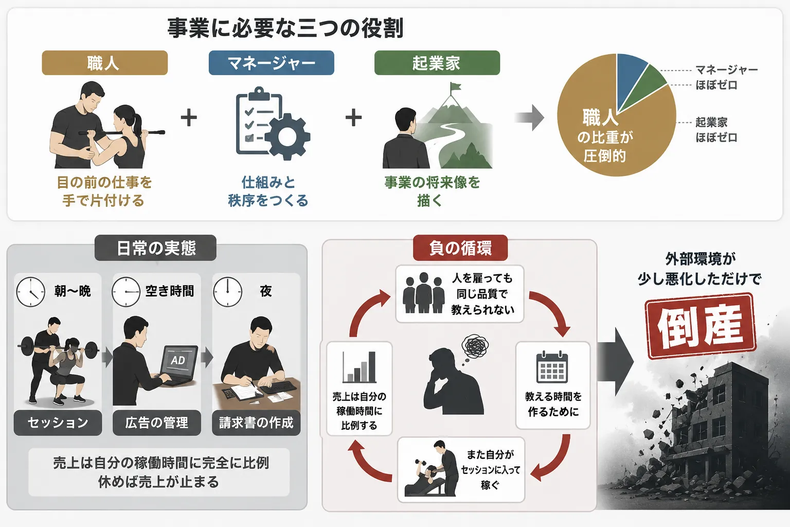 職人型のジムが倒産する理由